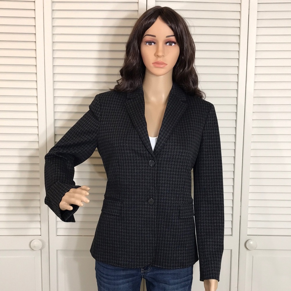 Nwot Theory Houndstooth Shrunken Two-Button Jacke… - image 3